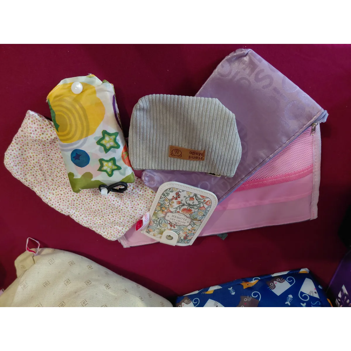 Bag & purse bundle - linen & thai silk set
