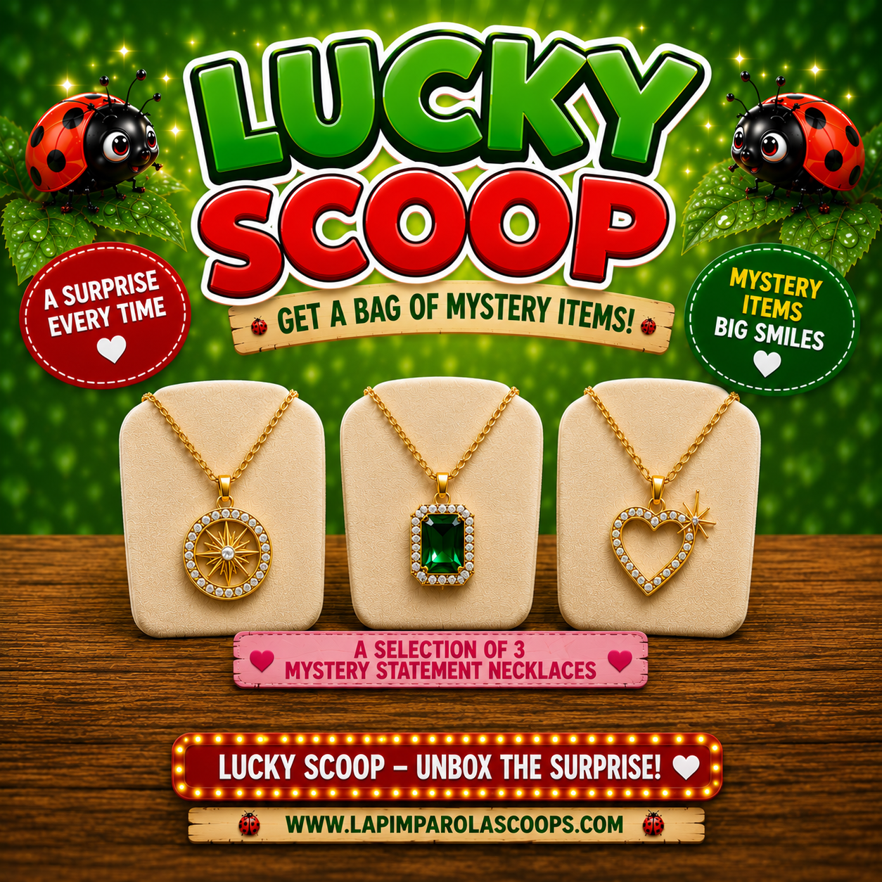 3 Mystery statement necklaces