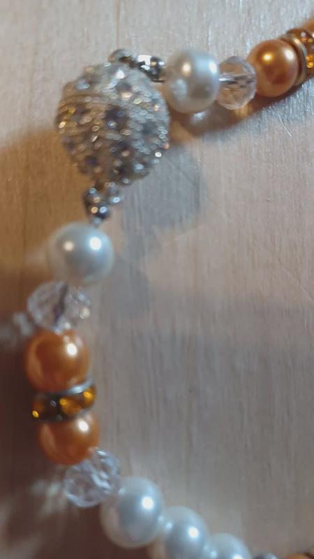 Unique Glass Pearl necklace and bracelet set/necklace