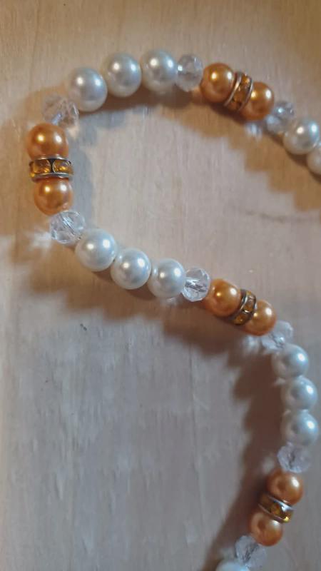 Unique Glass Pearl necklace and bracelet set/necklace