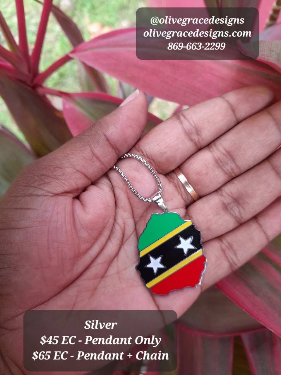Silver Nevis Flag Pendant