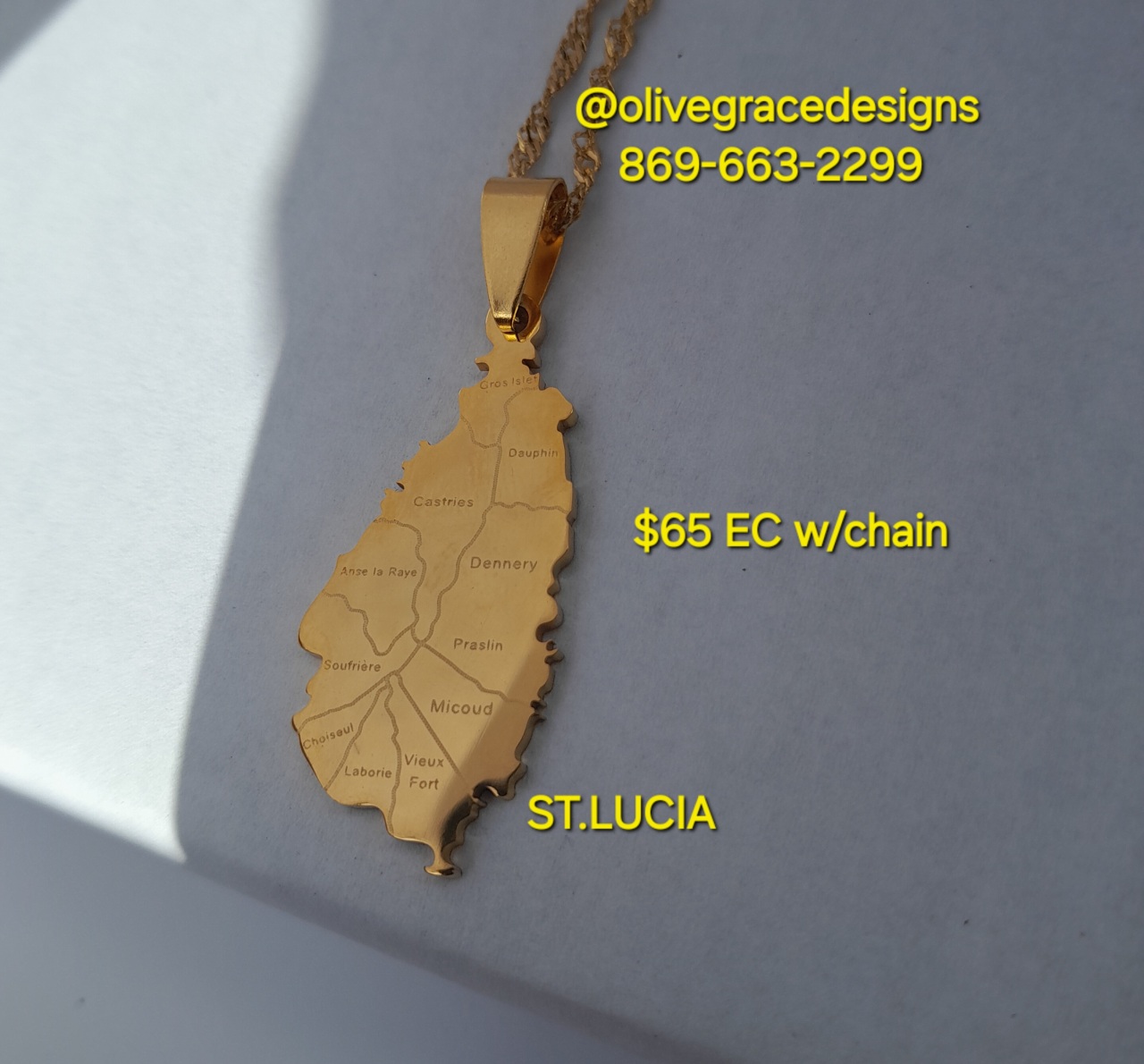 St. Lucia Pendant w/ chain