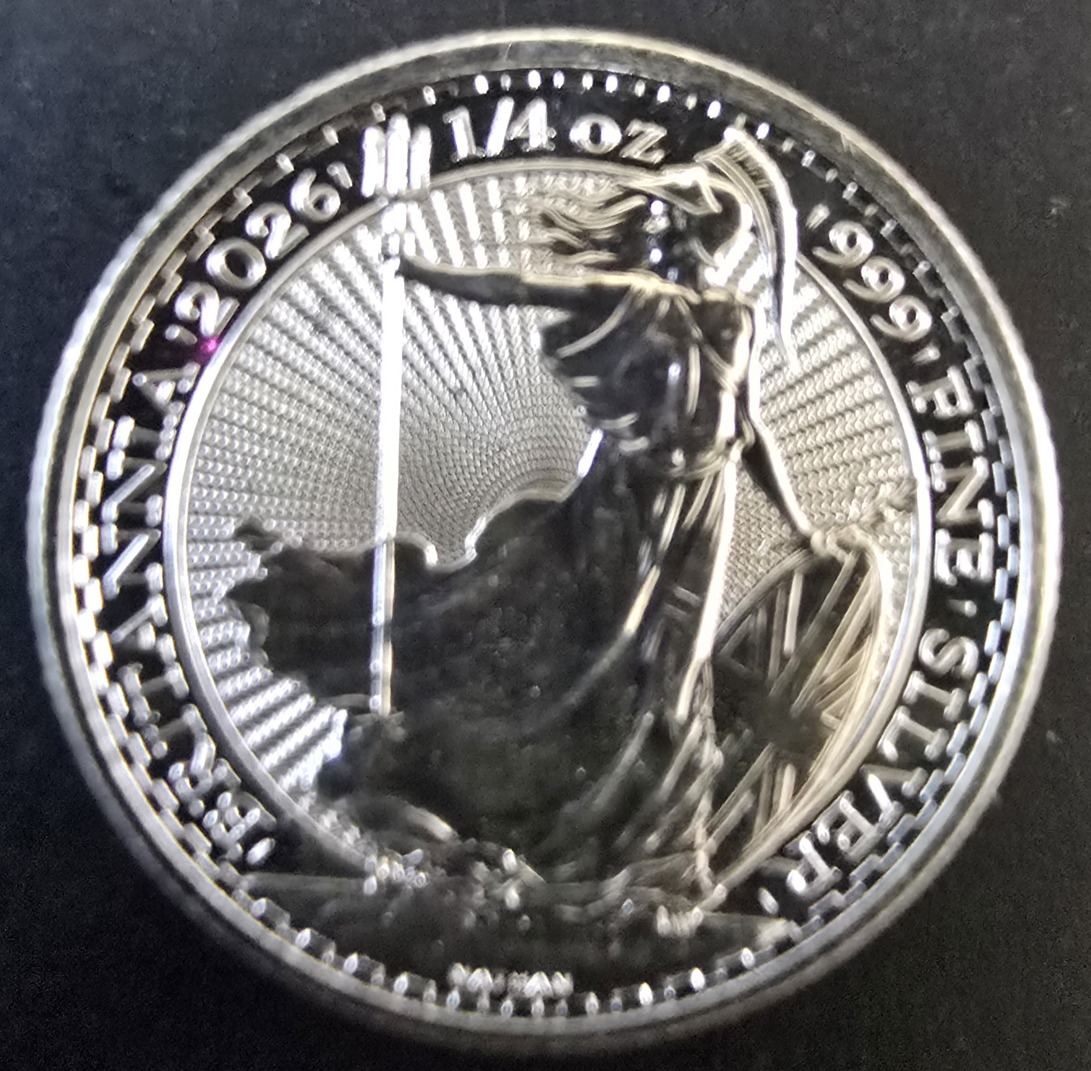 2026 1/4 oz Silver Britannia Coin – King Charles III – .999 Fine Silver (50p)
