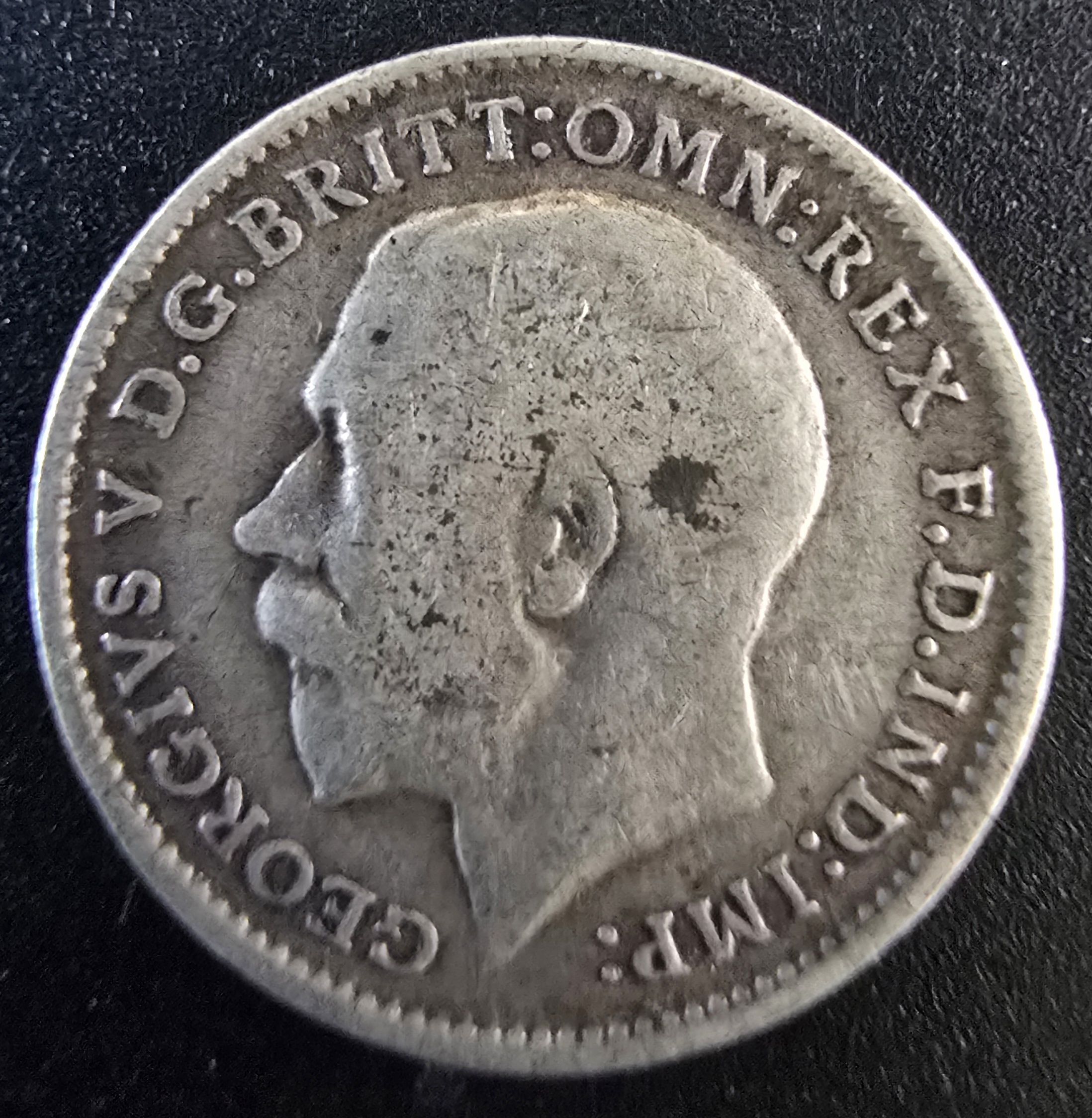 1912 King George V Sterling Silver Threepence (3d) Coin – 92.5% Pure