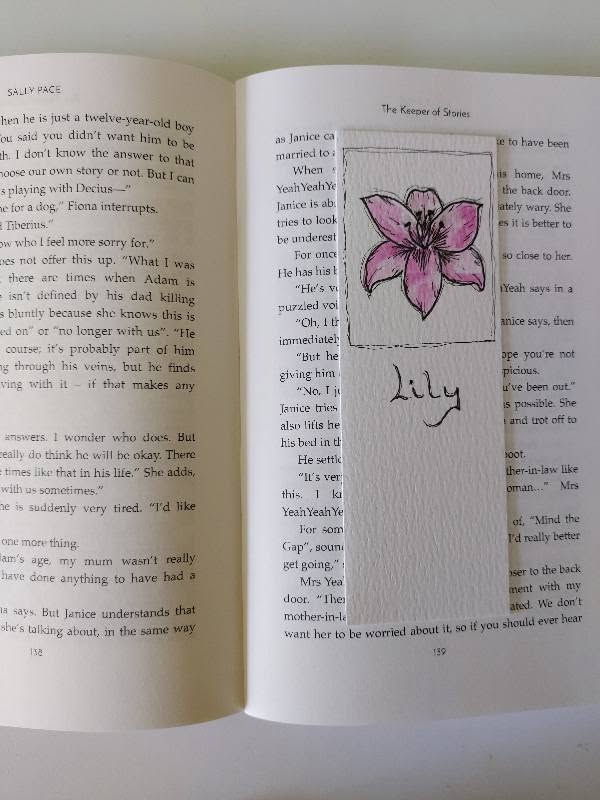 Greeting card and matching bookmark - Lily