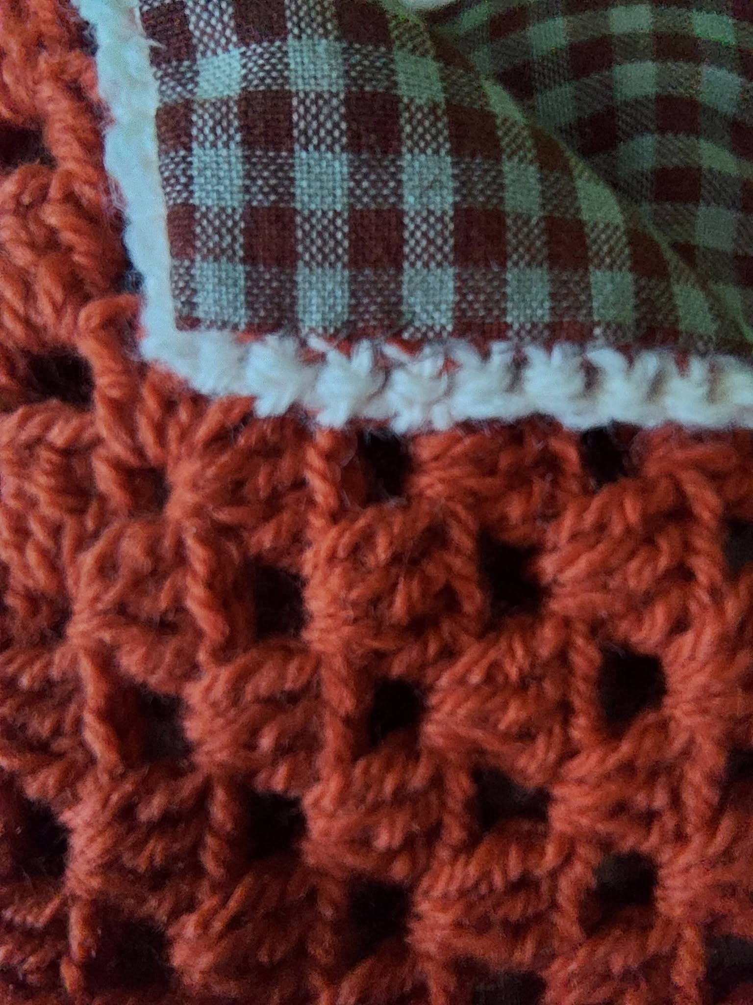 Crochet Eyeglasses Case - Soft lined, Fold-Over Top, Rust/Blush