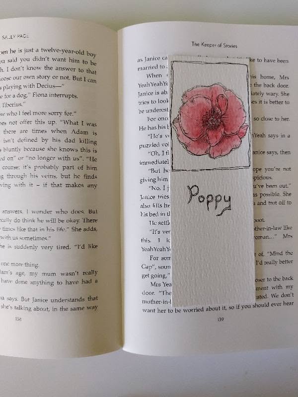 Floral greeting card plus bookmark - Poppy