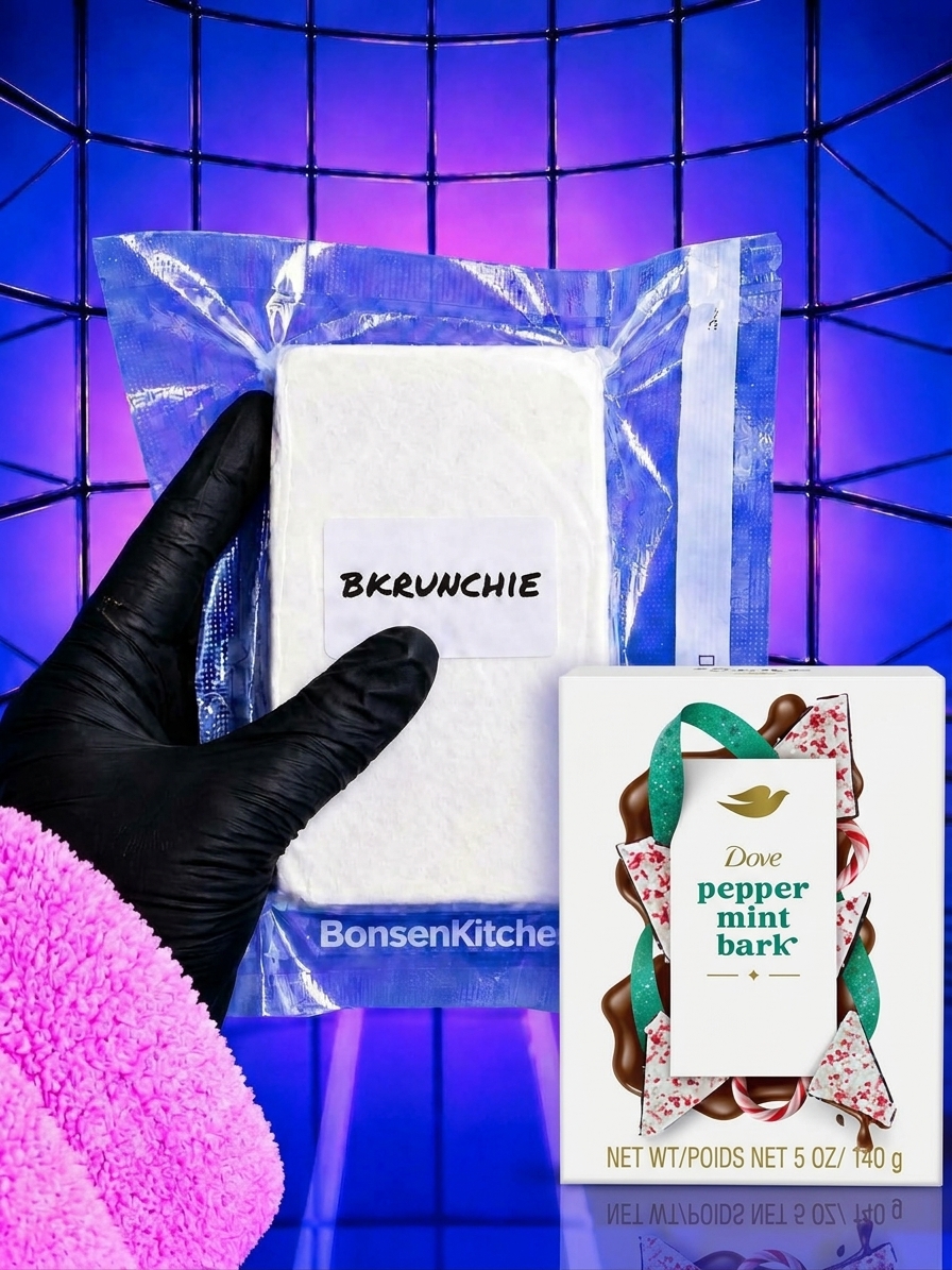 Dove peppermint bark brick