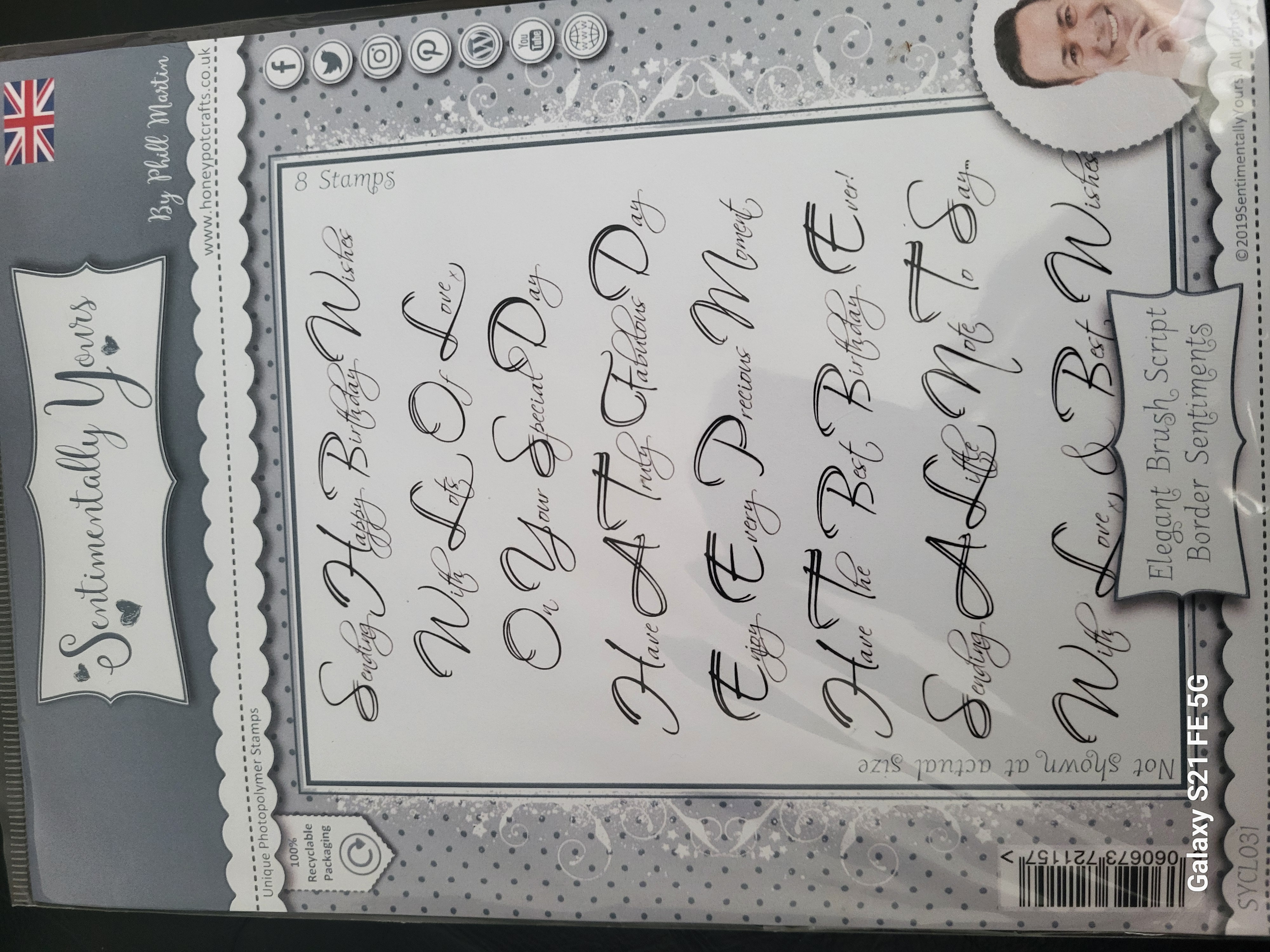 Elegant Brush Script Border Sentiments