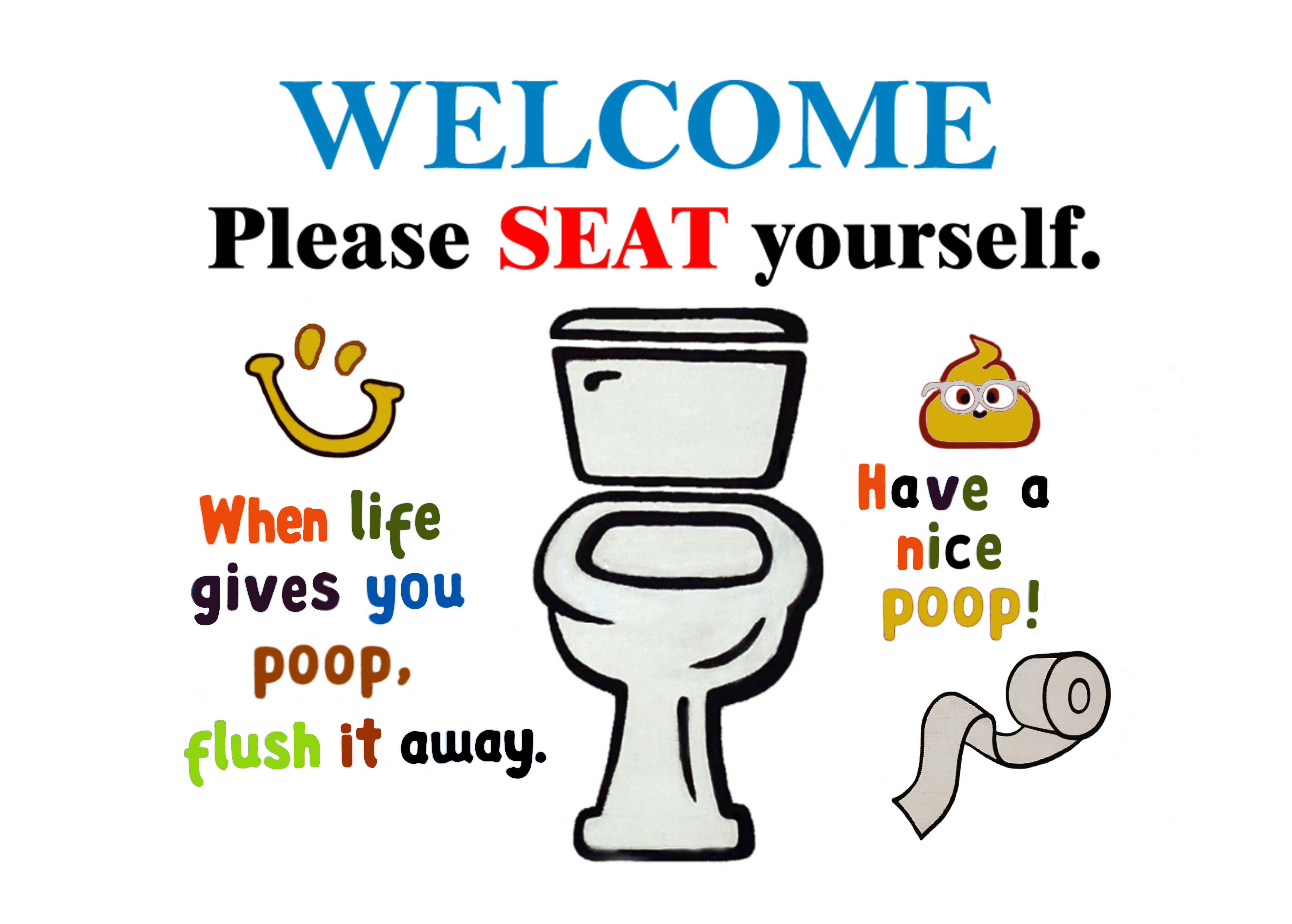 Bathroom Humor Wall Art (5 x 7 canvas print)