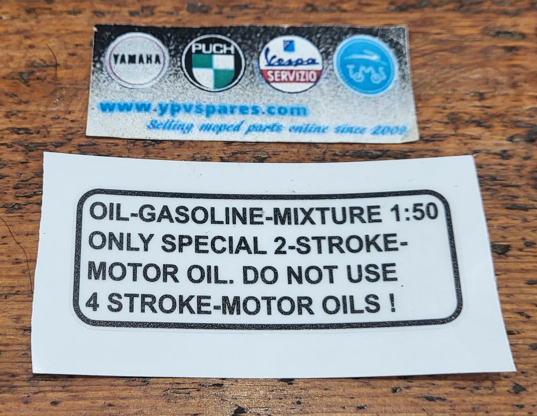 Puch Maxi fuel tank warning sticker