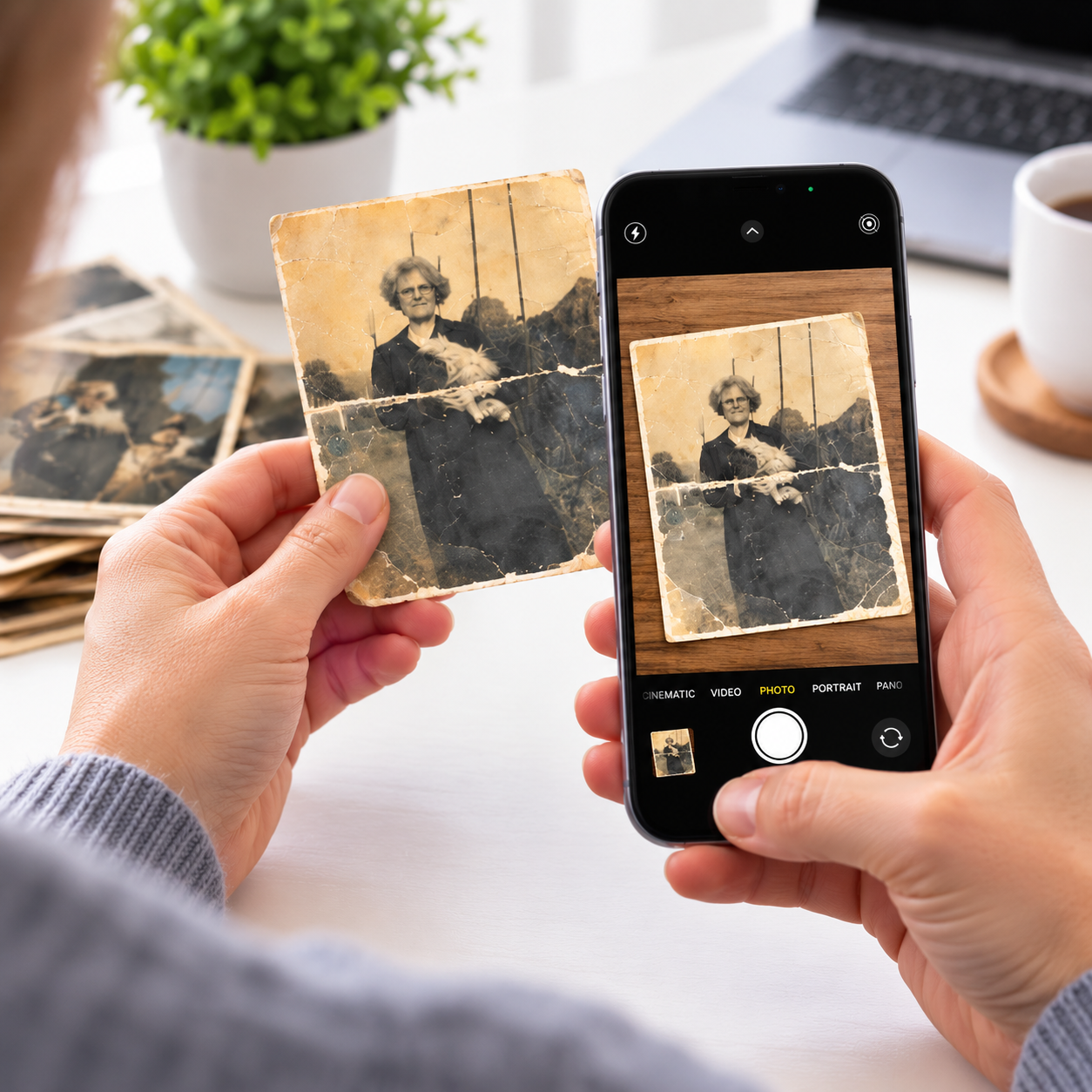 scan on your phone for photo restoration