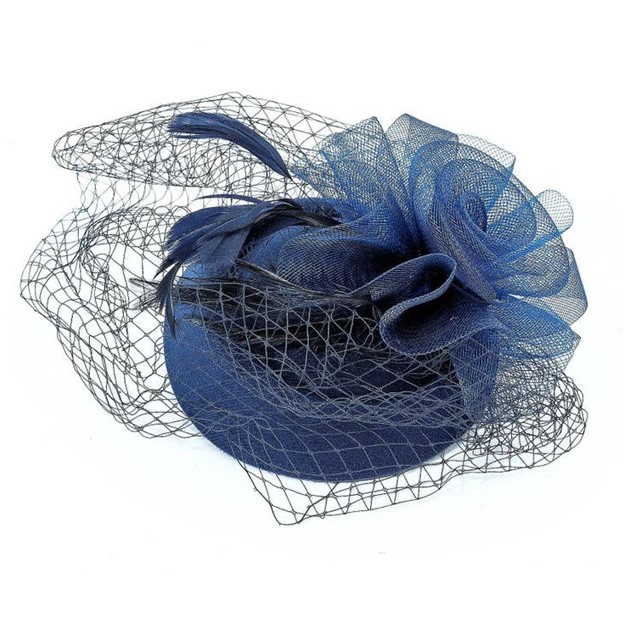 Burgundy Flower Mesh Flapper Fascinator