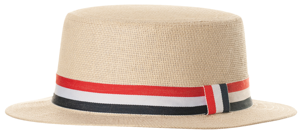Straw Hat with Flag Stripe