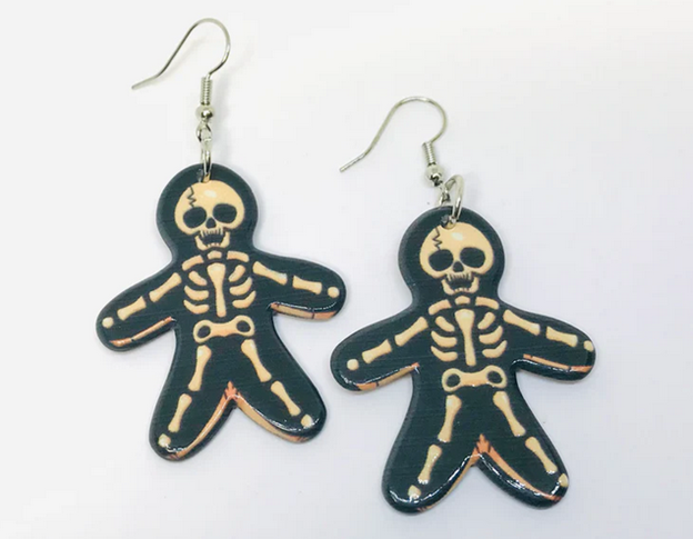 Skeleton Halloween Acrylic Earrings Horror