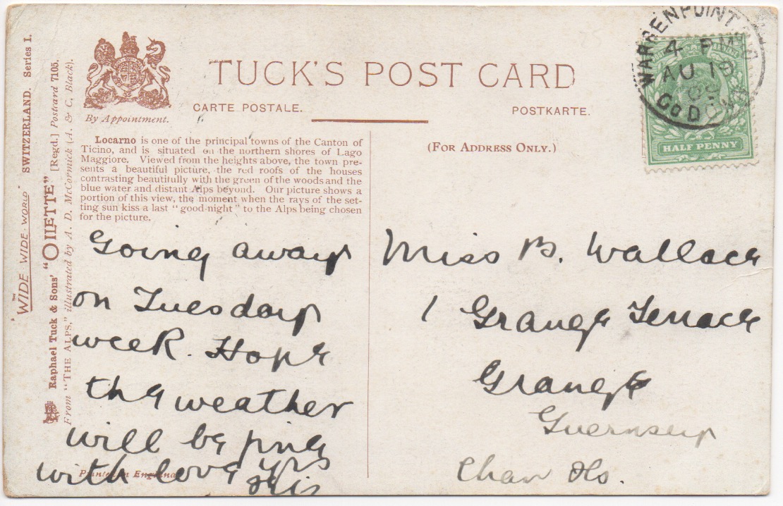 Warrenpoint S.O. Co Down postmark 1909