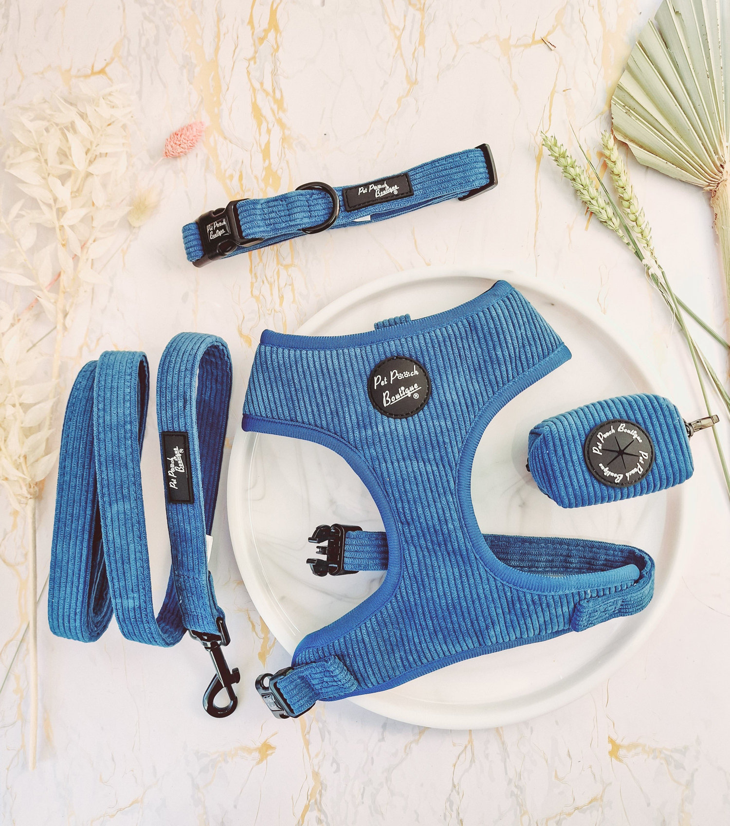 Jaguar Blue Cord Dog Lead Reversible