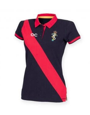 Reme Hockey Womens Diagonal Stripe Polo - Navy/Red