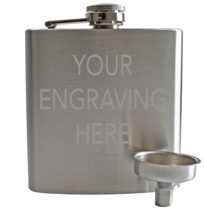 Engravable 6oz Hip Flask With Funnel