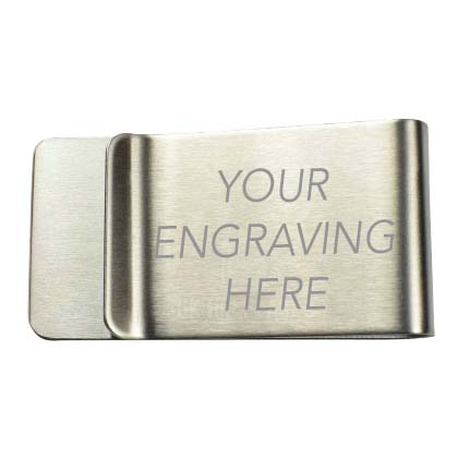 Engravable Brushed Steel Money Clip