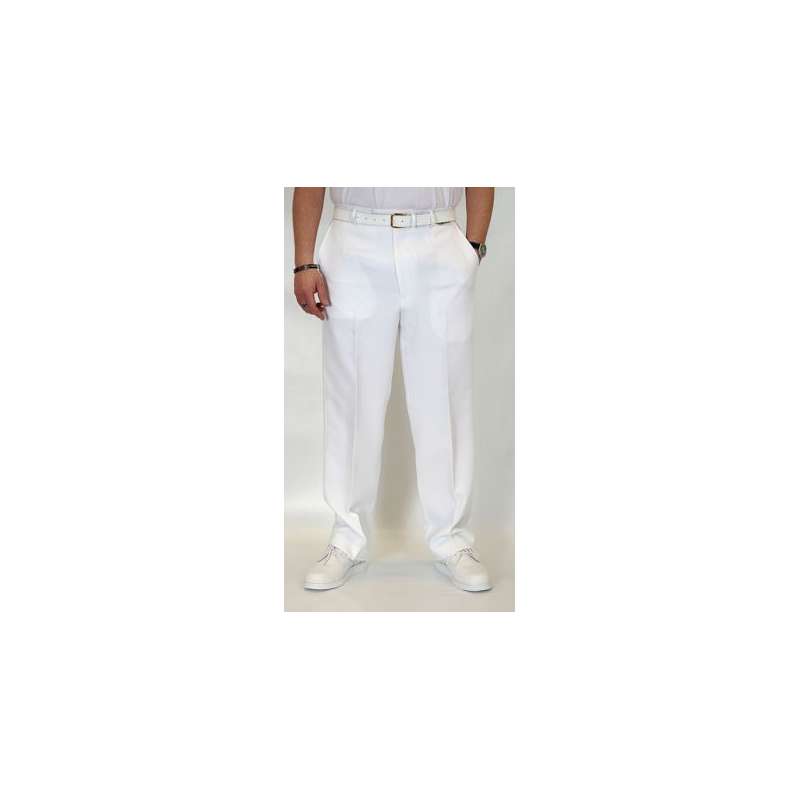 EMSMORN MEN'S BOWLS TROUSERS - WHITE