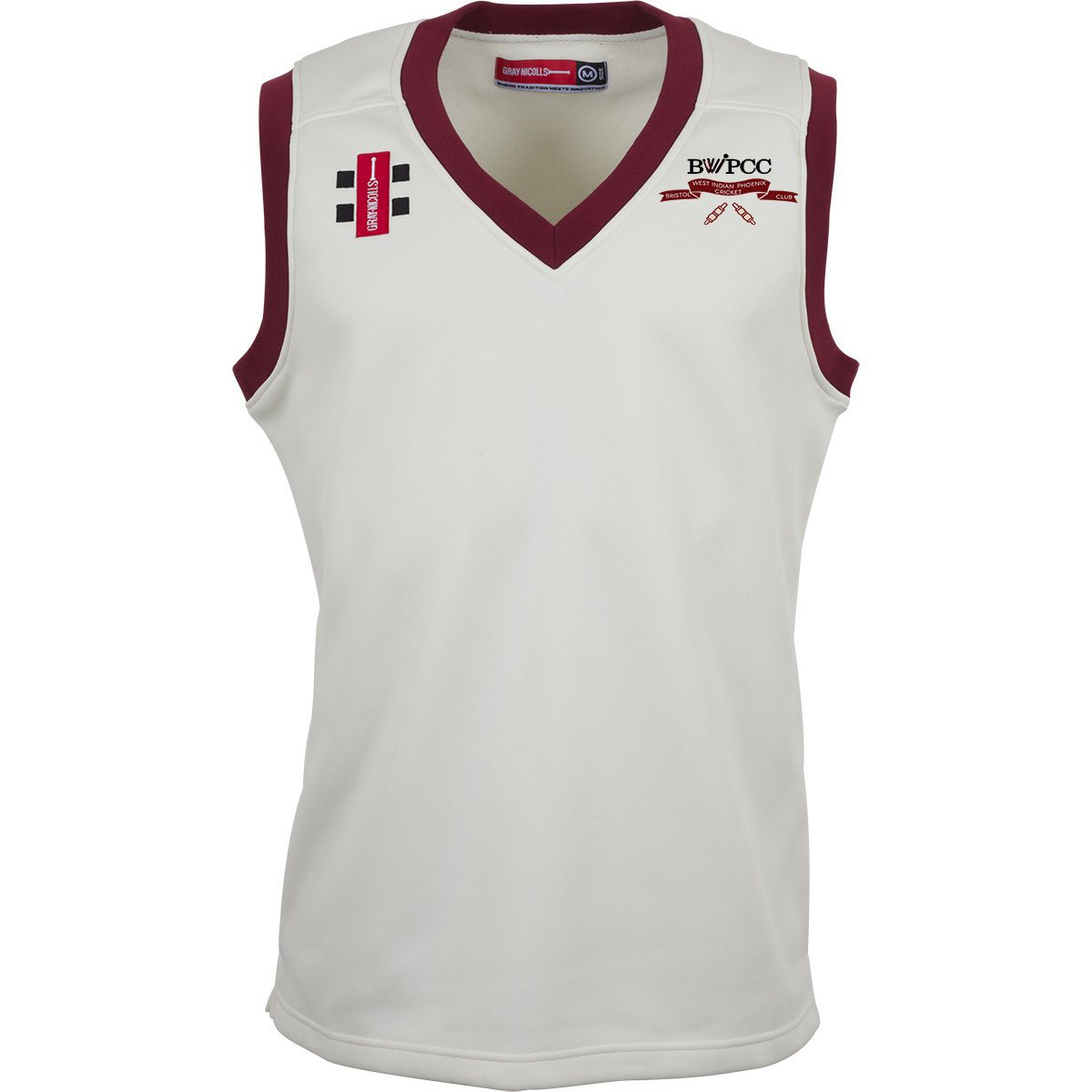 BWIPCC Gray Nicolls Sleeveless Velocity Slipover - Maroon Trim
