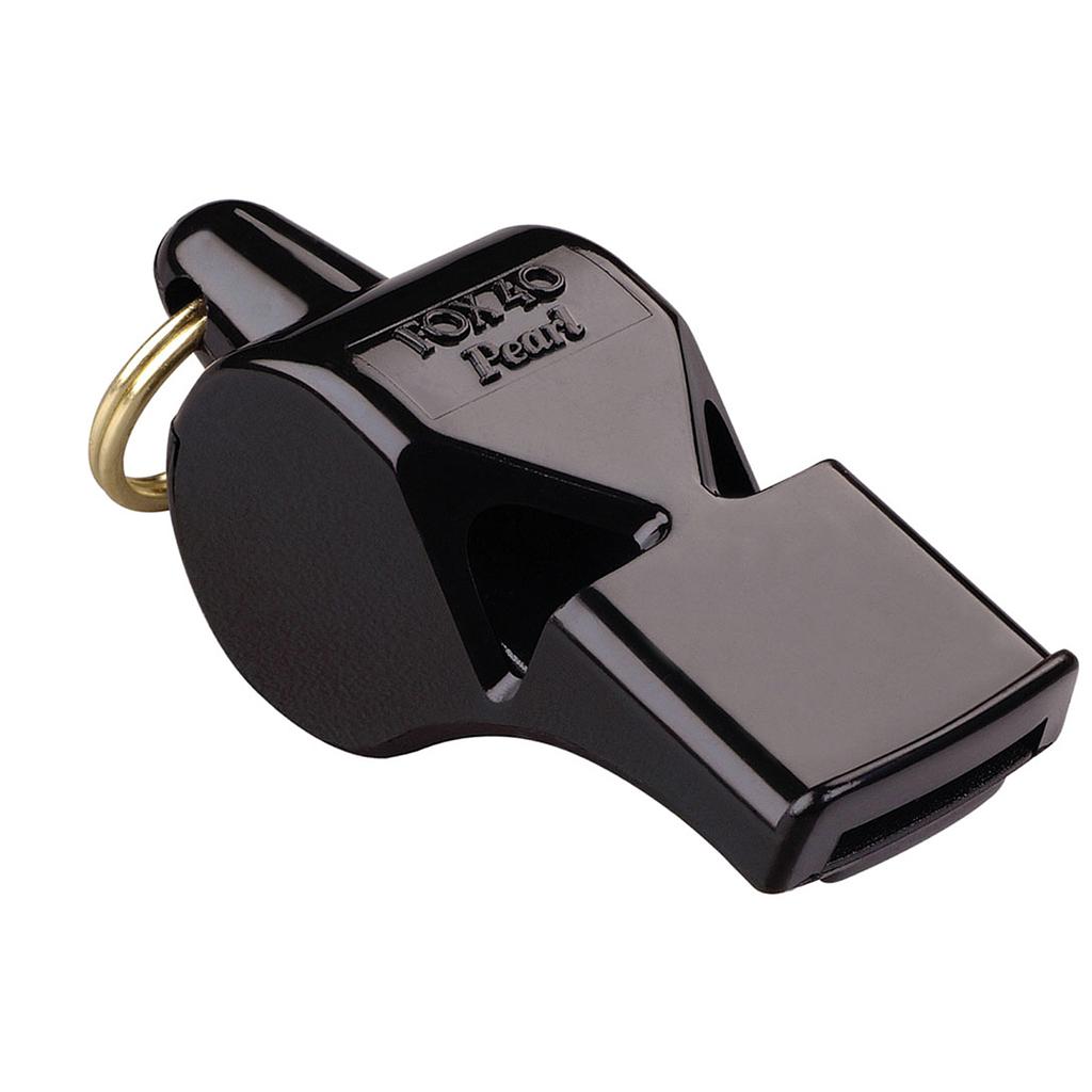 Fox 40 Pearl Official Whistle and Strap - Black