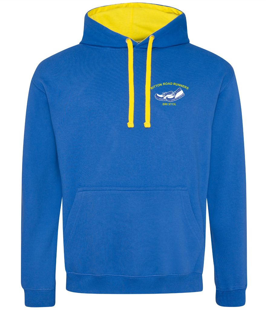 Bitton Road Runners Adults Contrast Hoodie - Royal/Yellow