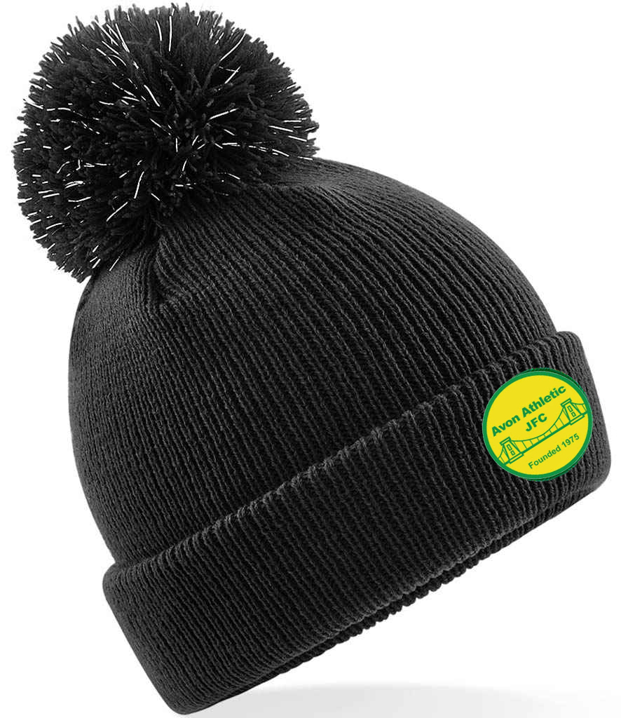 Avon Athletic Juniors Reflective Bobble Hat - Black/Grey