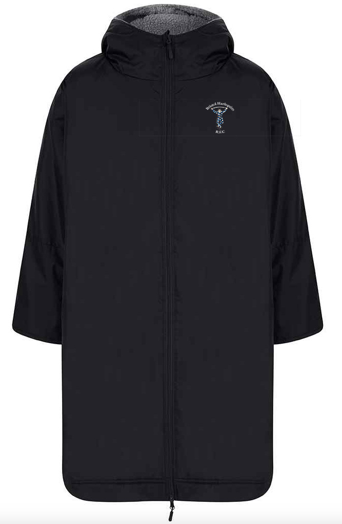 Bristol Harlequins All Weather Robe Print Logo - Black