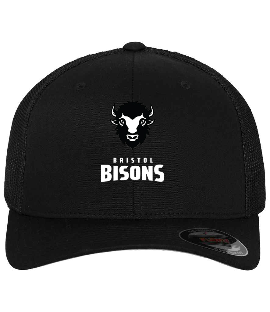 Bristol Bisons Flexfit Mesh Trucker Cap - Black