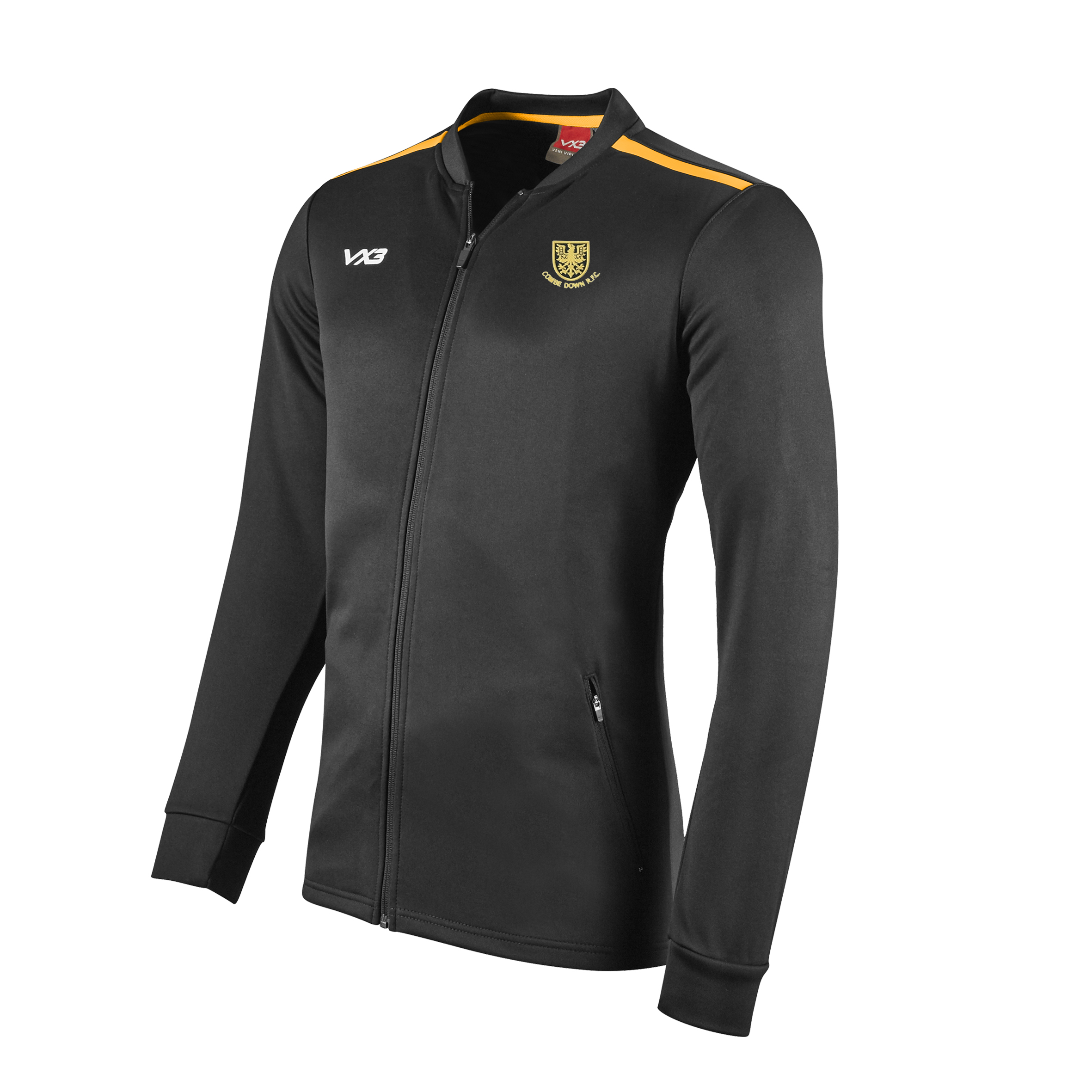 Youth Combe Down RFC VX3 Fortis Presentation Jacket - Black/Amber