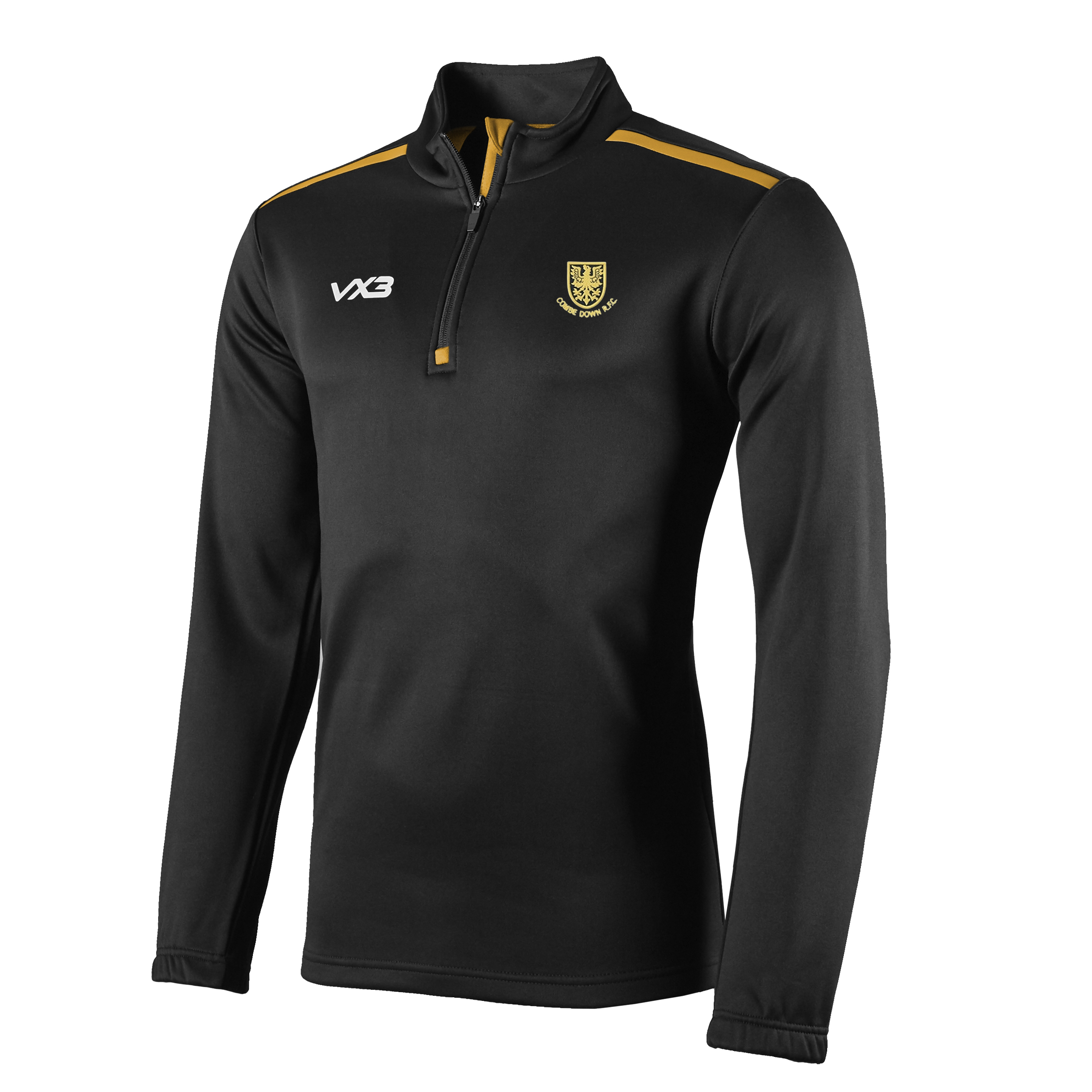 Combe Down RFC VX3 Fortis Half Zip Sweat - Black/Amber