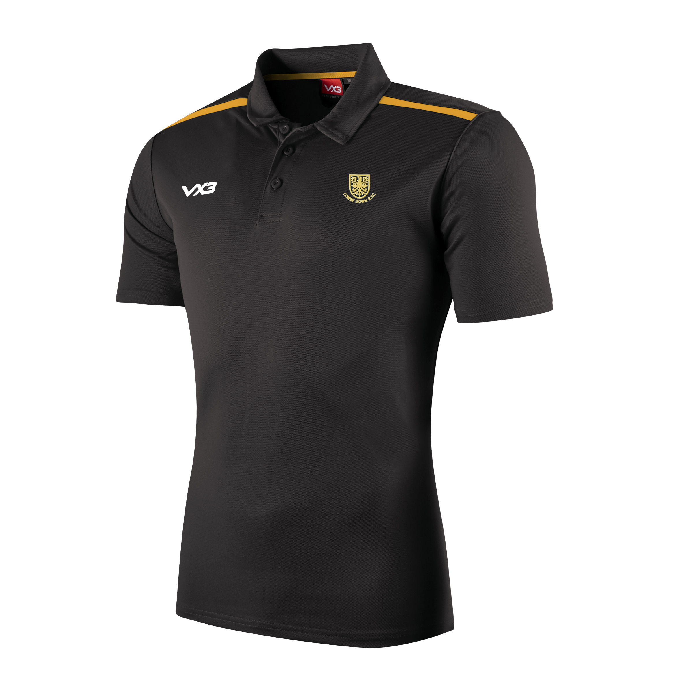 Youth Combe Down RFC VX3 Fortis Polo - Black/Amber