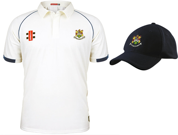 Hanham CC Gray Nicolls Matrix V2 Shirt & Cap - Ivory/Navy