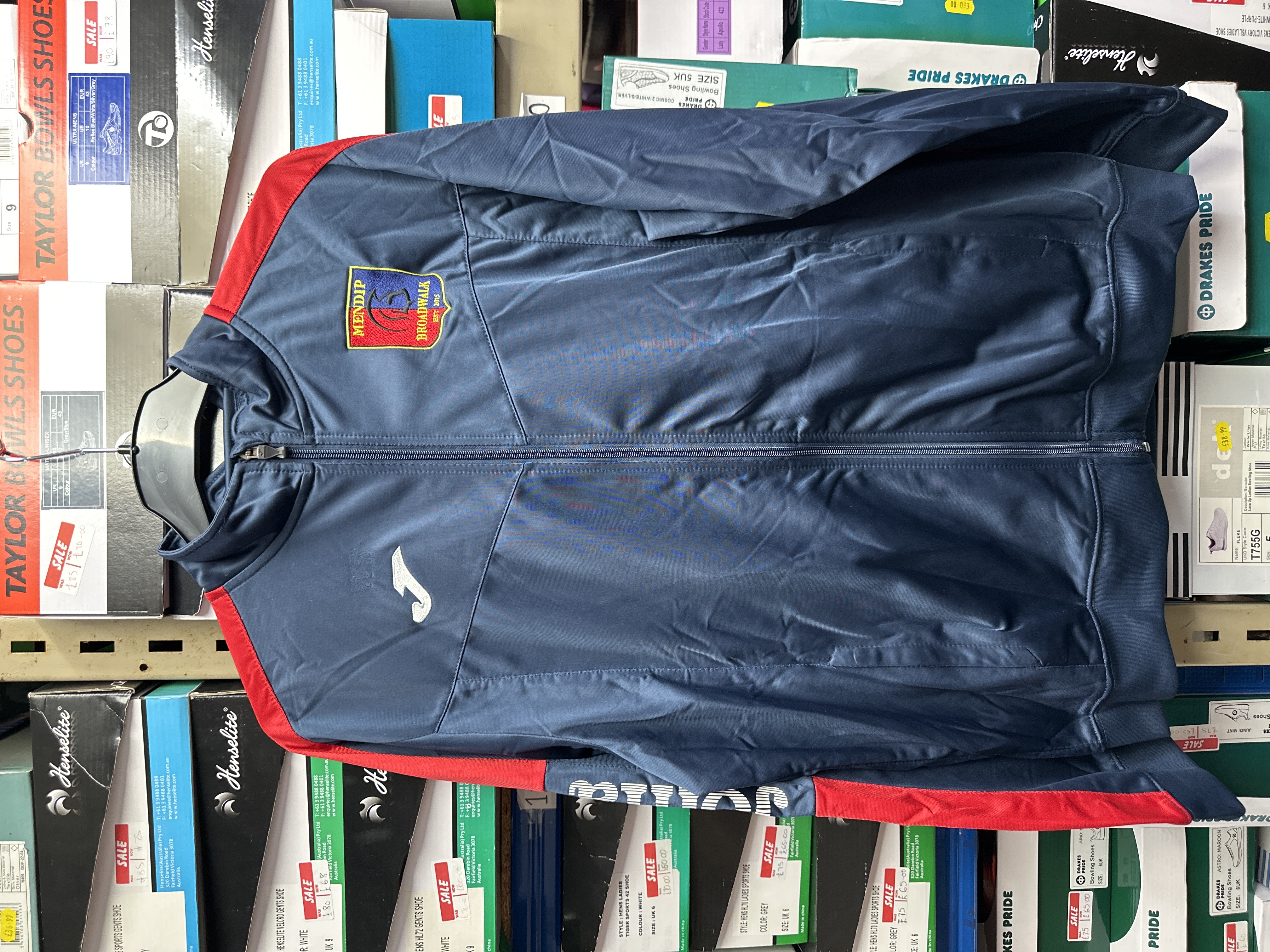 Clearance Mendip Broadwalk FC Tracktop - Navy/Red