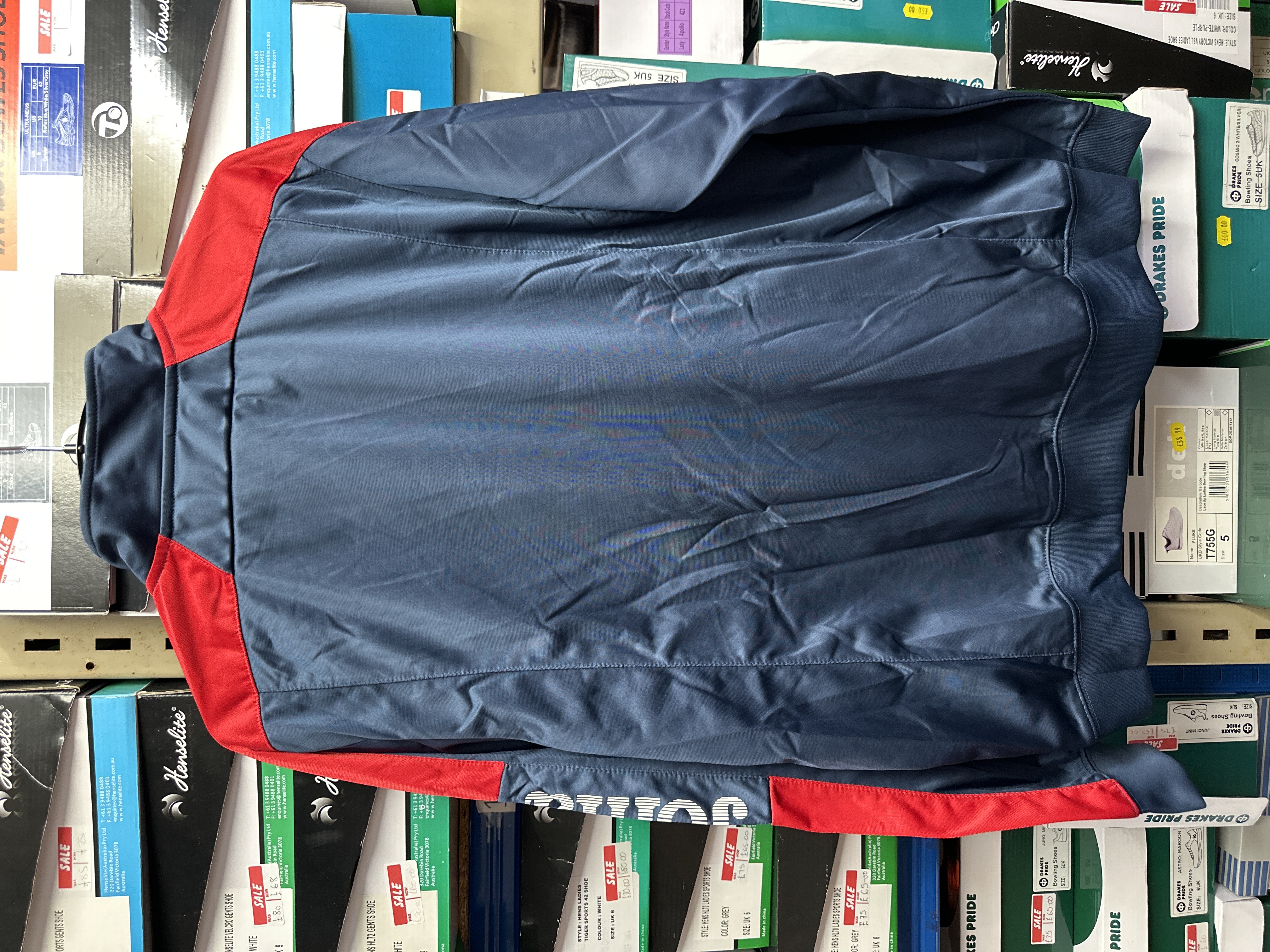 Clearance Mendip Broadwalk FC Tracktop - Navy/Red
