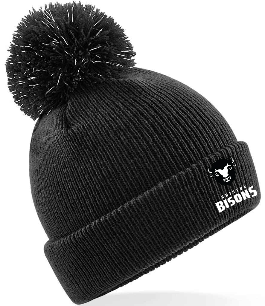 Bristol Bisons RFC Junior Bobble Hat - Black
