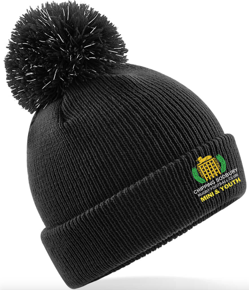 Chipping Sodbury RFC Bobble Beanie Kids - Black