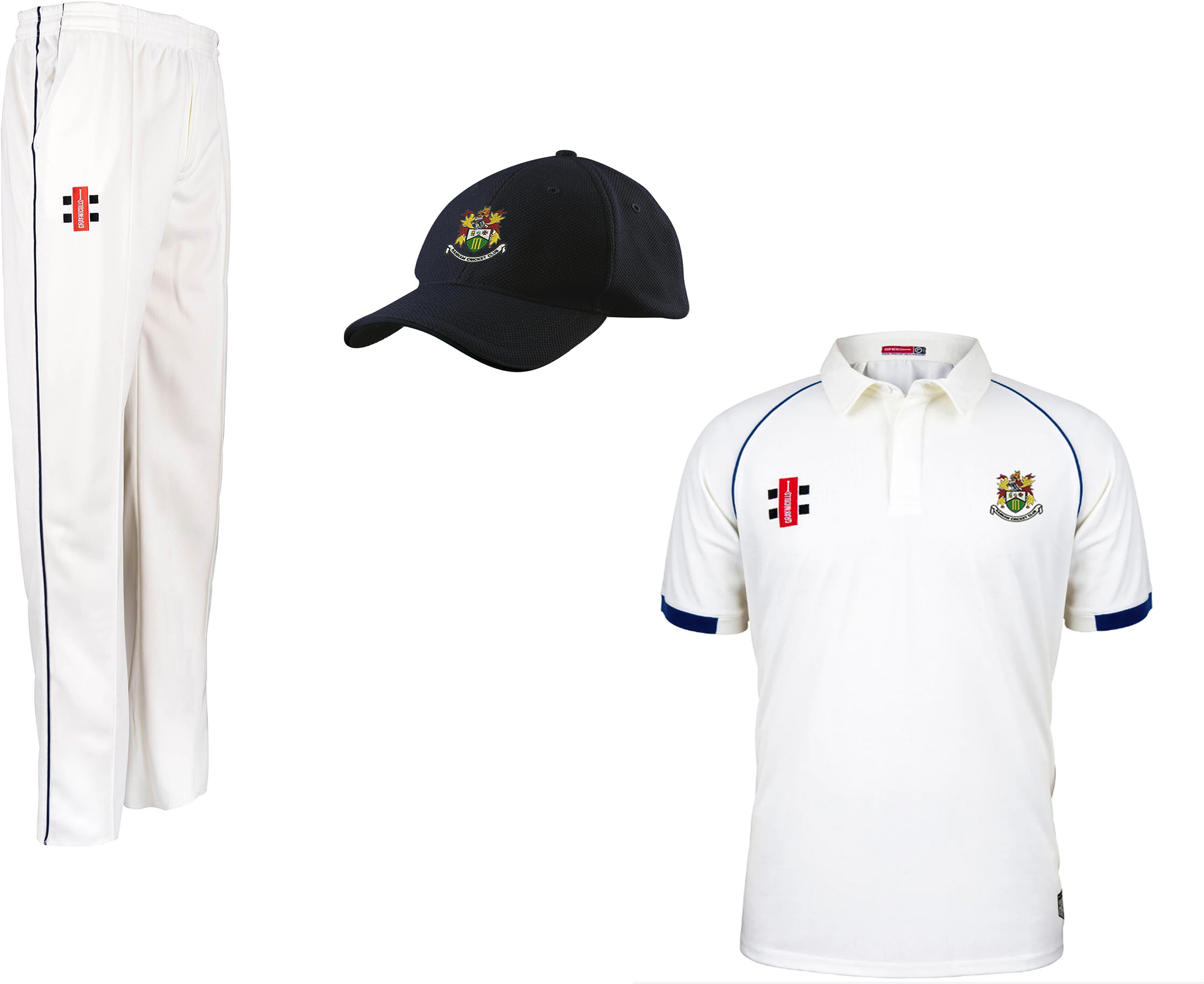 Hanham CC Gray Nicolls Matrix V2 Shirt, Trouser & Cap Kit Pack - Ivory/Navy