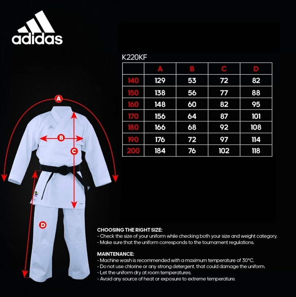 WKU ADIDAS WKF KUMITE FIGHTER UNIFORM - 8OZ