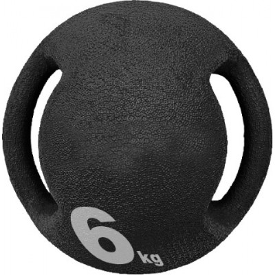 MEDICINE BALL INCLUDING HANDLES - 6KG (BLACK)