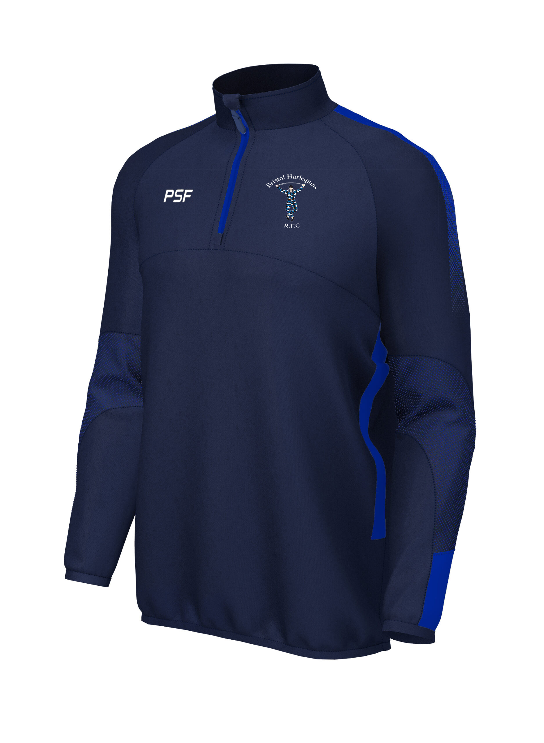 Bristol Harlequins RFC Edge Pro 1/4 Zip - Navy/Royal