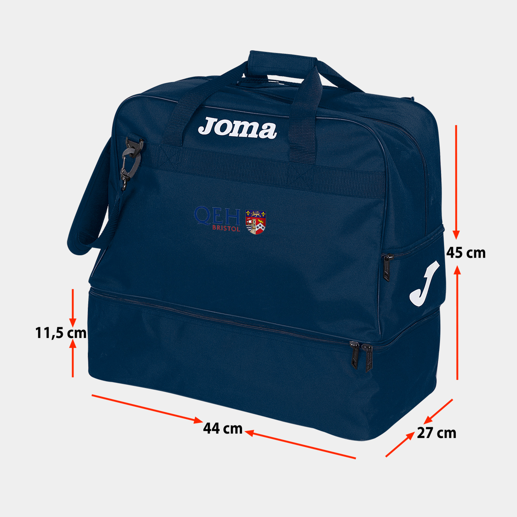 QEH Joma Training II Holdall - Navy (Bristol or Juniors Logo Option)