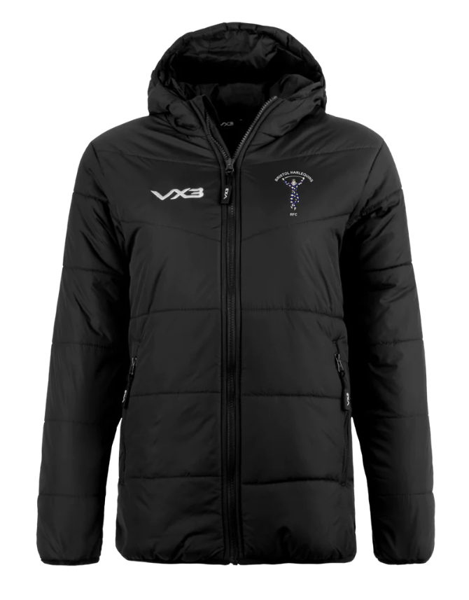 Bristol Harlequins RFC VX3 Ladies Lorica Quilted Jacket - Black