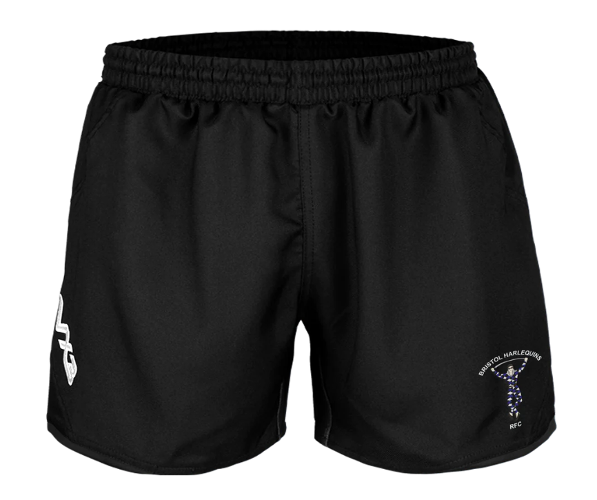 Bristol Harlequins RFC VX3 Prima Rugby Shorts - Black/Black