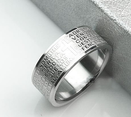 Sterling silver lord's prayer on sale ring