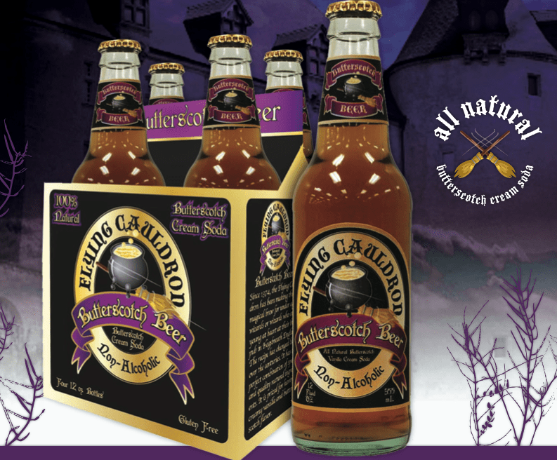 thumbnail image 2 of Flying Cauldron Butterscotch Beer Soda Sixpack - Harry Potter Inspired Classic Glass Bottles 2 of 10