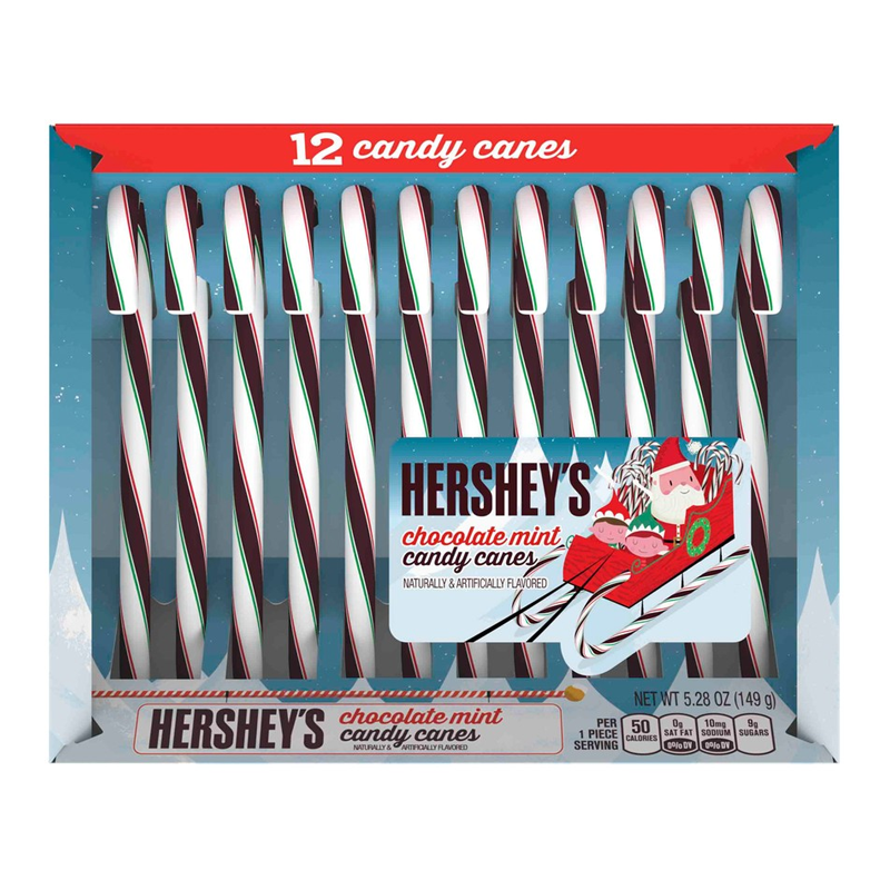 Hershey's Chocolate Mint Candy Canes 12ct Christmas Edition 149g Box