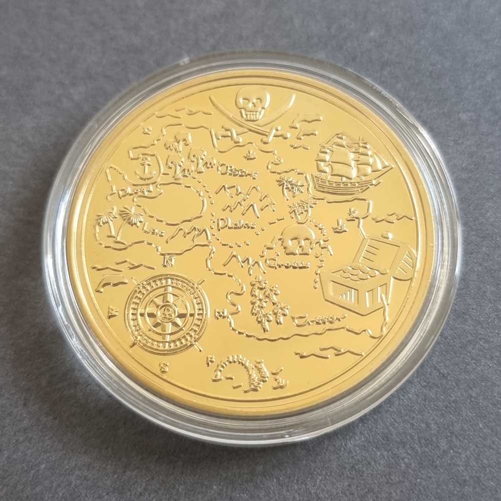 PIRATE Treasure Map Gold Plated Coin pirate-treasure-map-gold-plated-coin